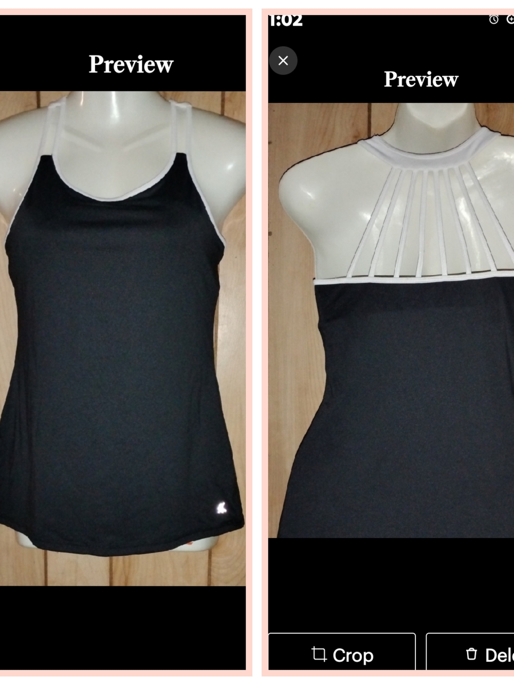 Kyodan Black Tank Top with White Strappy Neckline